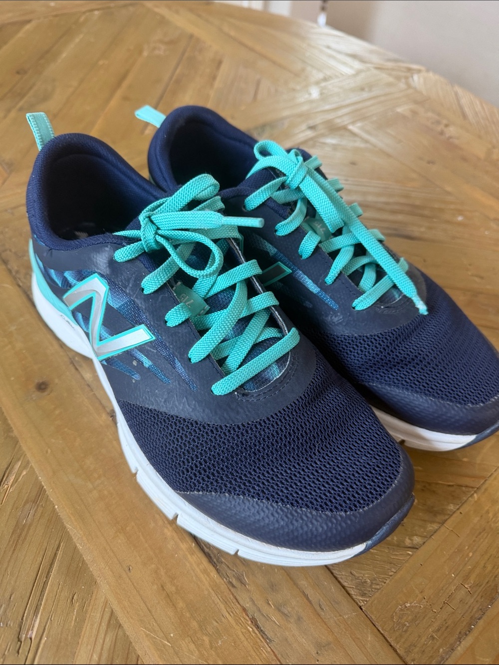 New Balance Navy and Teal Athletic Sneakers
